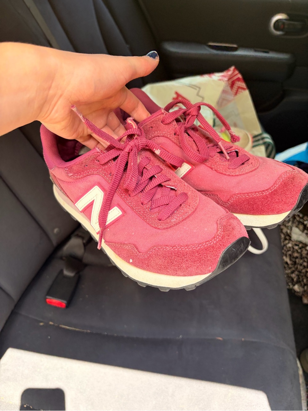 New Balance Rose-Pink Suede & Mesh Sneakers